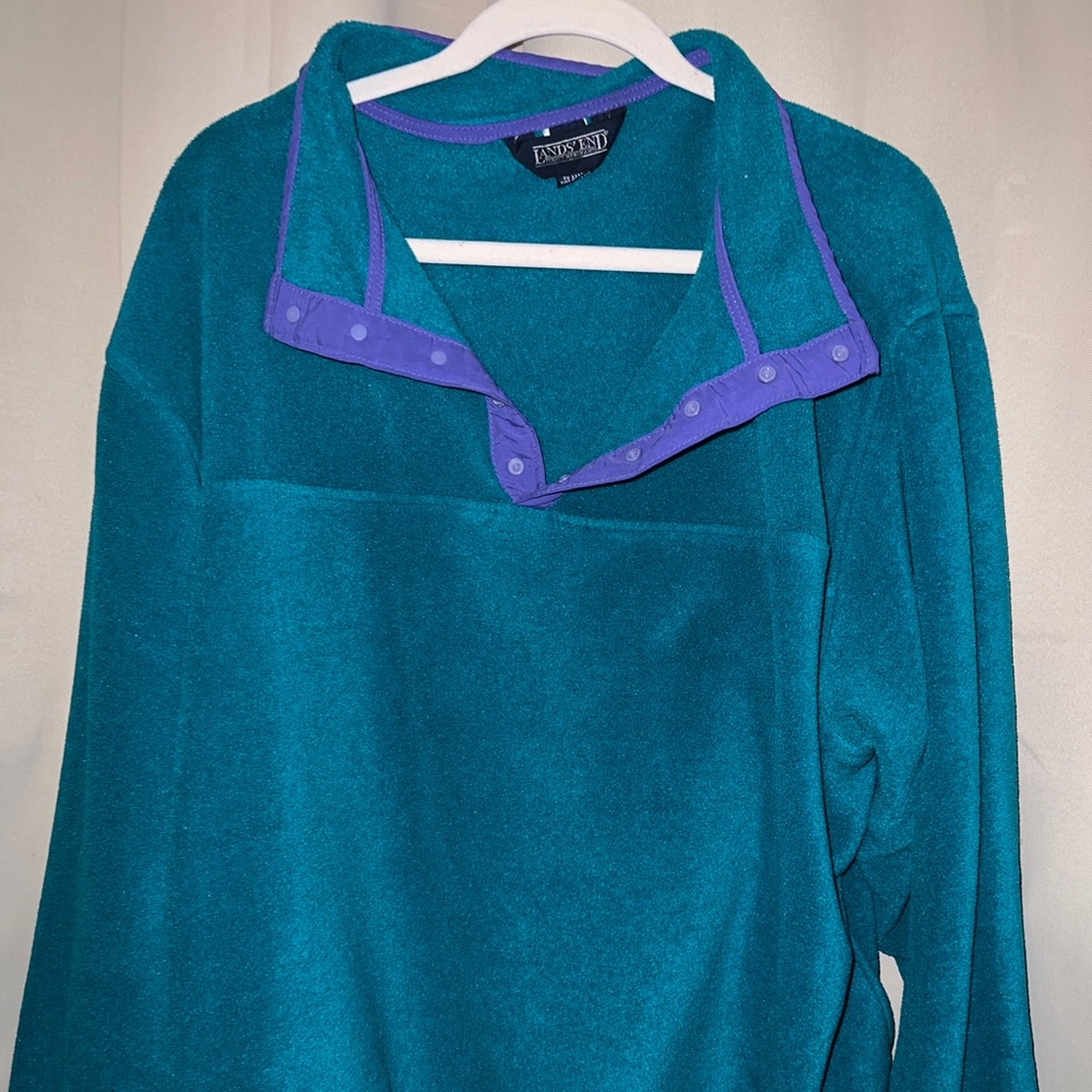 Lands End 3/4 button pullover